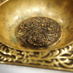 Vintage Floral Korean // 60's Brass Ashtray