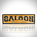 Vintage Wild Wild West Saloon // Carved Wood Sign