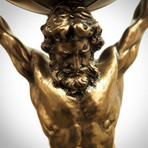 Greek Titan Atlas // Cast Bronze Statue + Tray