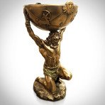 Greek Titan Atlas // Cast Bronze Statue + Tray