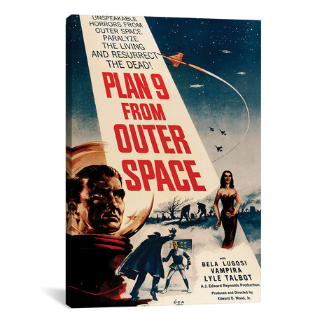 Ed Wood`s Plan 9 From Outer Space (1959) Movie Poster // Top Art Portfolio