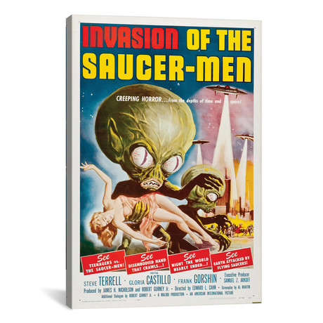 Invasion Of The Saucer-Men (1957) Movie Poster // Top Art Portfolio (26"H x 18"W x 0.75"D)
