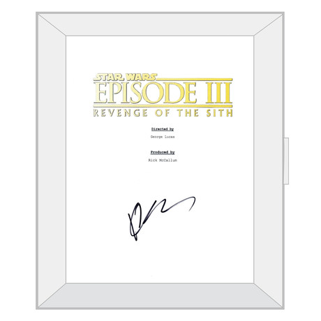 Autographed Script // Star Wars Episode III: Revenge of the Sith // Hayden Christensen