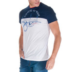 Jace T-Shirt Short Sleeve // White + Navy (2XL)