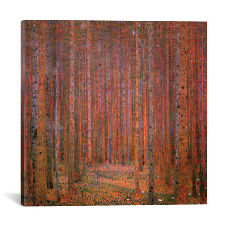 Fir Forest I // Gustav Klimt (18"H x 18"W x 0.75"D)