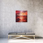 Abstract Landscape In Red // Radiana Christova (18"H x 18"W x 0.75"D)