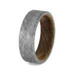 Whiskey Barrel Oak Ring // Meteorite Overlay (Size 6.5)