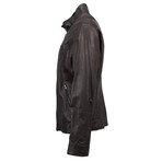 Brunello Cucinelli // Leather Zip-Up Jacket // Brown (Euro: 52)