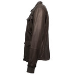 Brunello Cucinelli // Leather Double-Zip Field Jacket // Brown (Euro: 52)