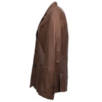 Mens Leather Jacket // Brown (Euro: 48)