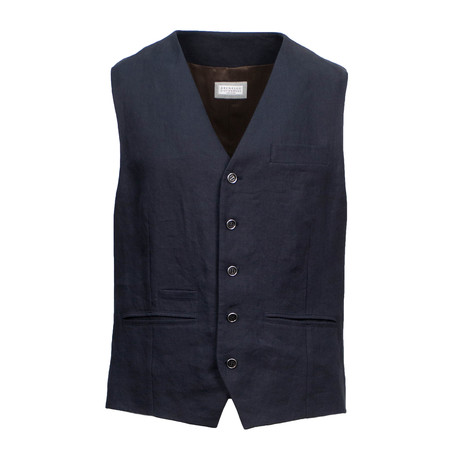 Mens Waistcoat Vest // Navy Blue (Euro: 48)
