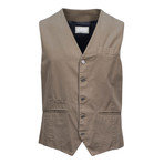 Brunello Cucinelli // Men's Cotton Waistcoat Vest // Brown (Euro: 48)