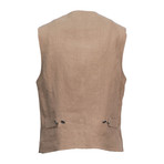 Brunello Cucinelli // Men's Linen Waistcoat Vest // Brown (Euro: 52)