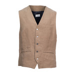Brunello Cucinelli // Men's Linen Waistcoat Vest // Brown (Euro: 48)