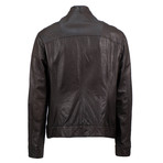 Brunello Cucinelli // Leather Zip-Up Jacket // Brown (Euro: 48)