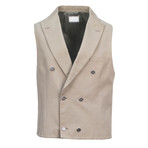 Brunello Cucinelli // Men's Double Breasted Chest-Welt Pocket Waistcoat Vest // Brown (Euro: 54)