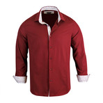 Ronny Modern Fit Long-Sleeve Dress Shirt // Burgundy (S)