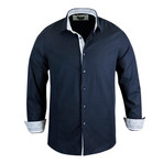 Ronny Modern Fit Long-Sleeve Dress Shirt // Navy (L)