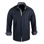 Tristan Modern Fit Long-Sleeve Dress Shirt // Black (L)