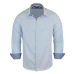 Tristan Modern Fit Long-Sleeve Dress Shirt // Blue (M)