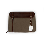 Brunello Cucinelli // Bryant Leather + Canvas Business Portfolio Bag // Brown