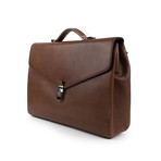 Brunello Cucinelli // Emery Leather Briefcase Bag // Brown