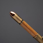 Bourbon Barrel .45 Caliber Bullet Antique Brass Pen