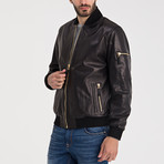 Liam Leather Jacket // Black + Gold (S)