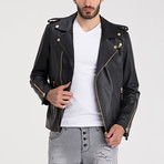 Carter Leather Jacket // Black + Gold (M)