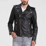 Carter Leather Jacket // Black + Gold (3XL)