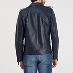 Carter Leather Jacket // Dark Blue (S)