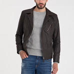 Harlow Leather Jacket // Brown Tafta (S)