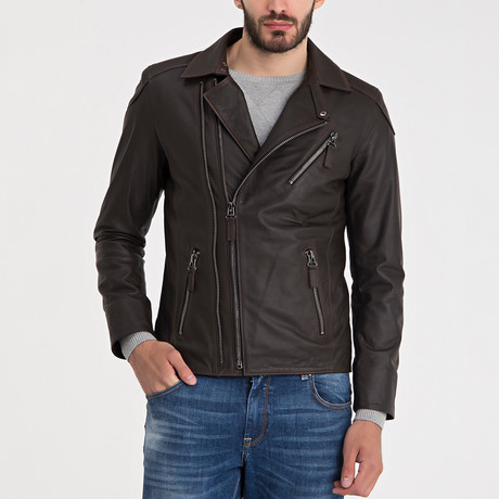 Harlow Leather Jacket // Brown Tafta (S)