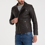 Harlow Leather Jacket // Brown Tafta (XL)