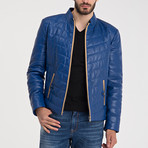 Mason Leather Jacket // Blue (S)