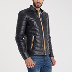 Mason Leather Jacket // Navy Blue (S)