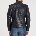 Mason Leather Jacket // Navy Blue (M)