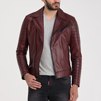 Jayce Leather Jacket // Bordeaux (S)