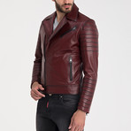 Jayce Leather Jacket // Bordeaux (L)