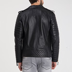 Beckett Leather Jacket // Black + Gold (S)