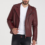 Beckett Leather Jacket // Bordeaux (S)