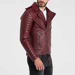 Beckett Leather Jacket // Bordeaux (M)