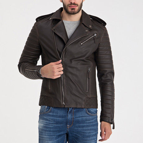 Beckett Leather Jacket // Brown Tafta (S)
