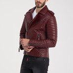 Beckett Leather Jacket // Bordeaux (2XL)