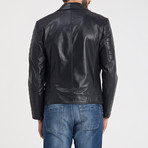 Jayce Leather Jacket // Navy + Blue (S)