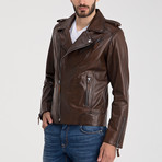 Carter Leather Jacket // Brown Tafta (L)