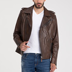 Carter Leather Jacket // Brown Tafta (3XL)
