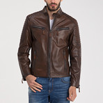 Arlo Leather Jacket // Chestnut (M)