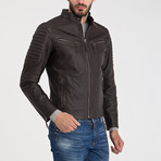 Arlo Leather Jacket // Brown Tafta (L)