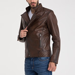 Sebastian Leather Jacket // Brown Tafta (S)
